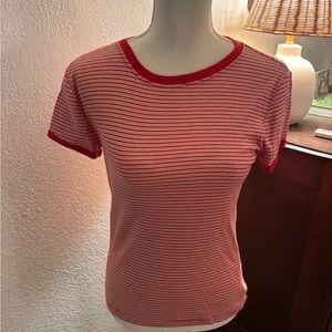 GAP Modern Rib T-Shirt in red & white stripe